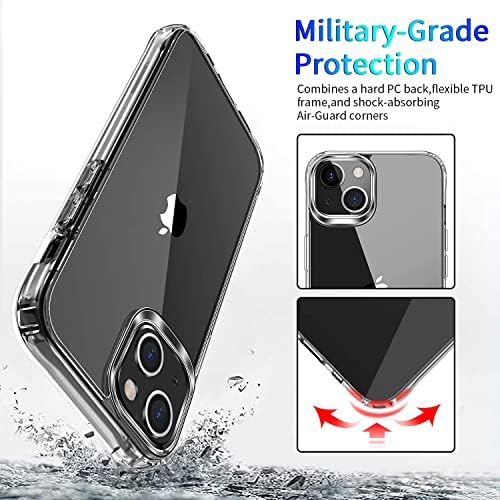iCatchy For iPhone 13 Case 6.1-Inch, Shockproof Bumper Cover, Anti-Scratch Clear Back Compatible with iPhone 13 (Clear)