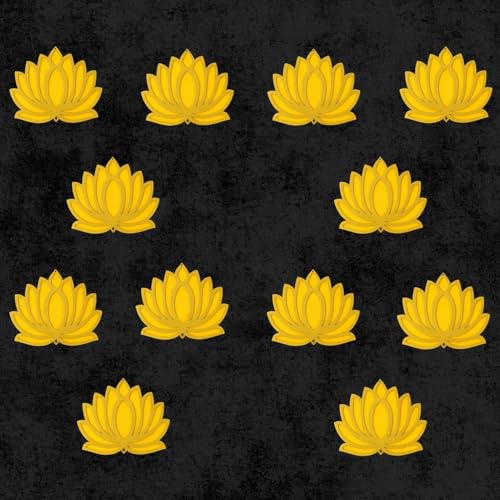 Image of ARLICORPING Wooden Lotus Wall Hanging for Festive Decoration - Diwali, Ganpati, Pooja Room, Mandir, Living Room, Door, Hall, Entrance, Spiritual Decor (Lotus - Yellow, Pack of 12)