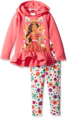 Disney Girls' 2 Piece Elena Of Avalor Fleece Hoodie and Printed Legging Set
