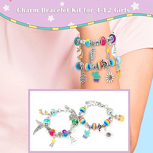 Aowenxi Girls Toys Age 6-8, Gifts For 5 6 7 8 9 10 Year Old Girls Arts And Crafts For Kids Girls Ages 6-8 8-12 Charm Bracelet Jewelry Making Kit For Girls 8-12 5-7 Unicorns Gifts For Girls #TOP3