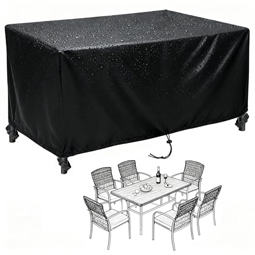 AJALGZ Copertura Tavolo Esterno Impermeabile Coperture per Mobili da Giardino, 57x76x69cm/LxlxA Anti-UV Antivento 420D Telo Copri Tavolo Esterno Copridivano da Esterno Impermeabile