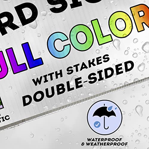 Custom Full-Color Yard Or Lawn Signs Double-Sided Corrugated Plastic With Metal H-Stake Stand - Great For Political, Small Business, Arts 'N Crafts, Events, Real Estate And More! (18X12") #TOP3