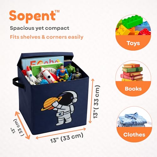 Image of Sopent Fabric Storage Box and Organiser with Lid