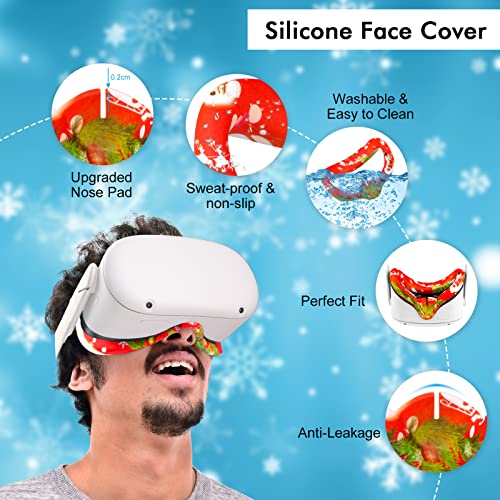 Silicone Cover Skin Compatible With Meta Quest 2, Yizeijob Protective Accessories Bundle For Oculus Quest 2 - Come With Gift Box #TOP3