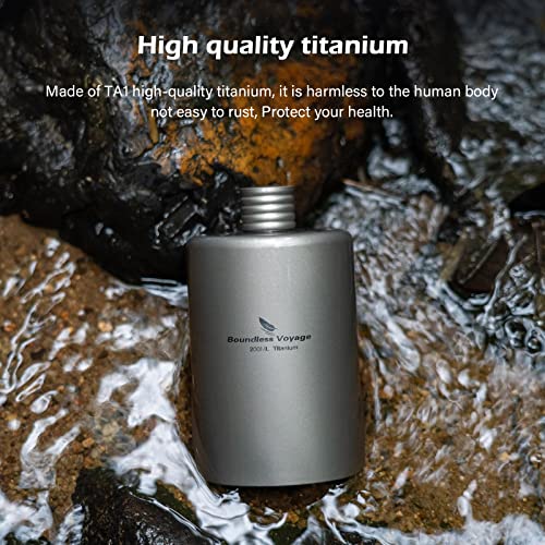 Ibasingo 200Ml Titanium Pocket Flagon Camping Portable Alcohol Bottle Drink Sports Outdoor Hip Flask Picnic Wine Bottle A-Ti3068D #TOP2