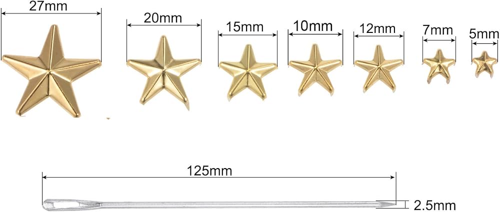 Accessoires Mercerie Métal Sourcing Map 125pcs Clous Étoile 5-Griffes Argent - DIY Cuir, Vêtements, Sacs - Taille 5-27mm Lot 125pcs Accessoires Mercerie Métal Sourcing Map 125pcs Clous Étoile 5-Griffes Argent - DIY Cuir, Vêtements, Sacs - Taille 5-27mm Lot 125pcs