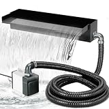 Pulaim Pond Waterfall Spillway with Pump Kit, Includes 24” Stainless Steel Waterfall Box, 125W 1453GPH Pond Pump, Long Enough Bellows, No Need to Buy Additional Parts