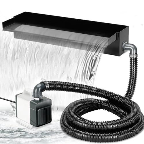 Pond waterfall spillway kit with pump and stainless steel box
