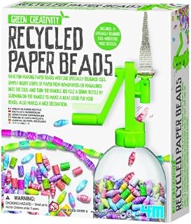 4M Green Creativity Recycled Paper Beads Kit - Arts & Crafts Upcycle Decorative