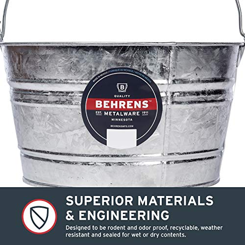 Behrens Hot-Dipped Galvanized Steel Utility Pail 4-1/4 Gallon #TOP6