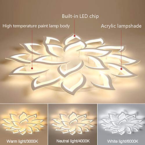 Plafonnier LED moderne en acrylique blanc lustre décoratif de salon chic