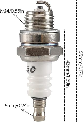 Miniatura 3 de ETLIN Bujías de encendido para cortacésped de 2 tiempos, 47 cc, 49 cc, 66 cc, 80 cc, mini moto de carreras, cuatrimoto, cuatrimoto, motocross, 12