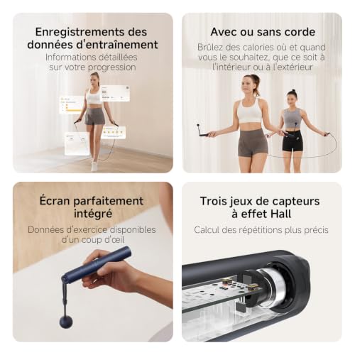 Xiaomi Corde à sauter intelligente – Suivi précis, sans fil et filaire, écran intelligent, analyse de fitness, Bluetooth 5.0, USB-C, léger et compact – vue 5