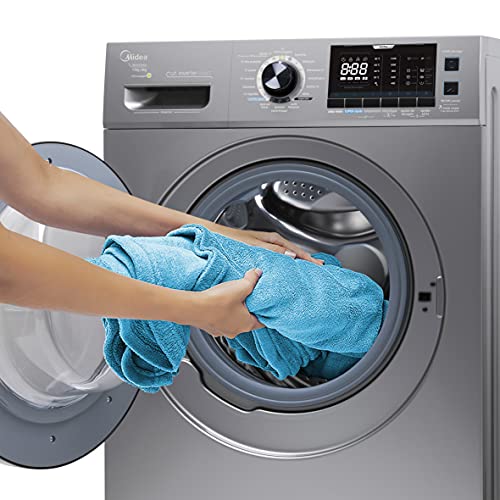 Lava e Seca 12kg LSE12X2 Storm Wash Inverter Tambor 4D, Porta Preta Prata, Midea (220V)