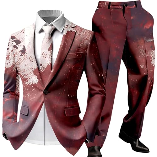 Ensemble homme d Halloween imprimé sanglant rouge unique taille S