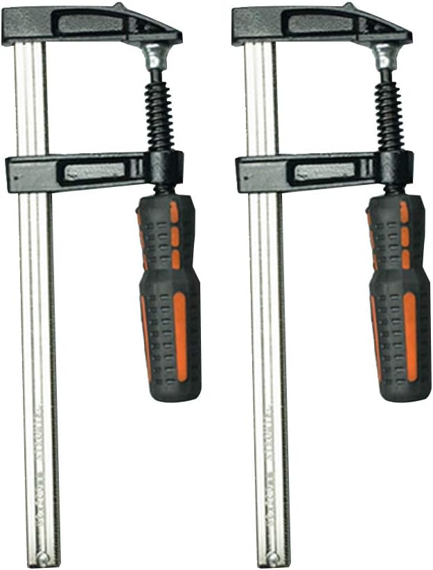 F Clamps Bar Clips Heavy Duty High Strength Deep Threads Tool Steel 2Pcs for Clamp Fix Wood