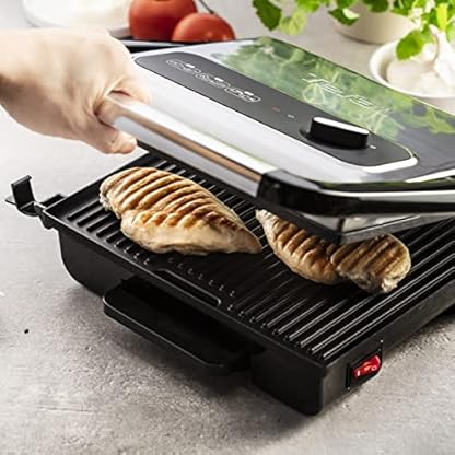 Tefal Kontaktgrill Inicio Adjust GC242D [Elektrogrill/Sandwichtoaster;fettarmes Grillen; Panini, Toasts, Steak; Gemüse, regelbarer Thermostat mit 3 Stufen; antihaftbeschichtete Grillplatten; 2000W] – Bild 7