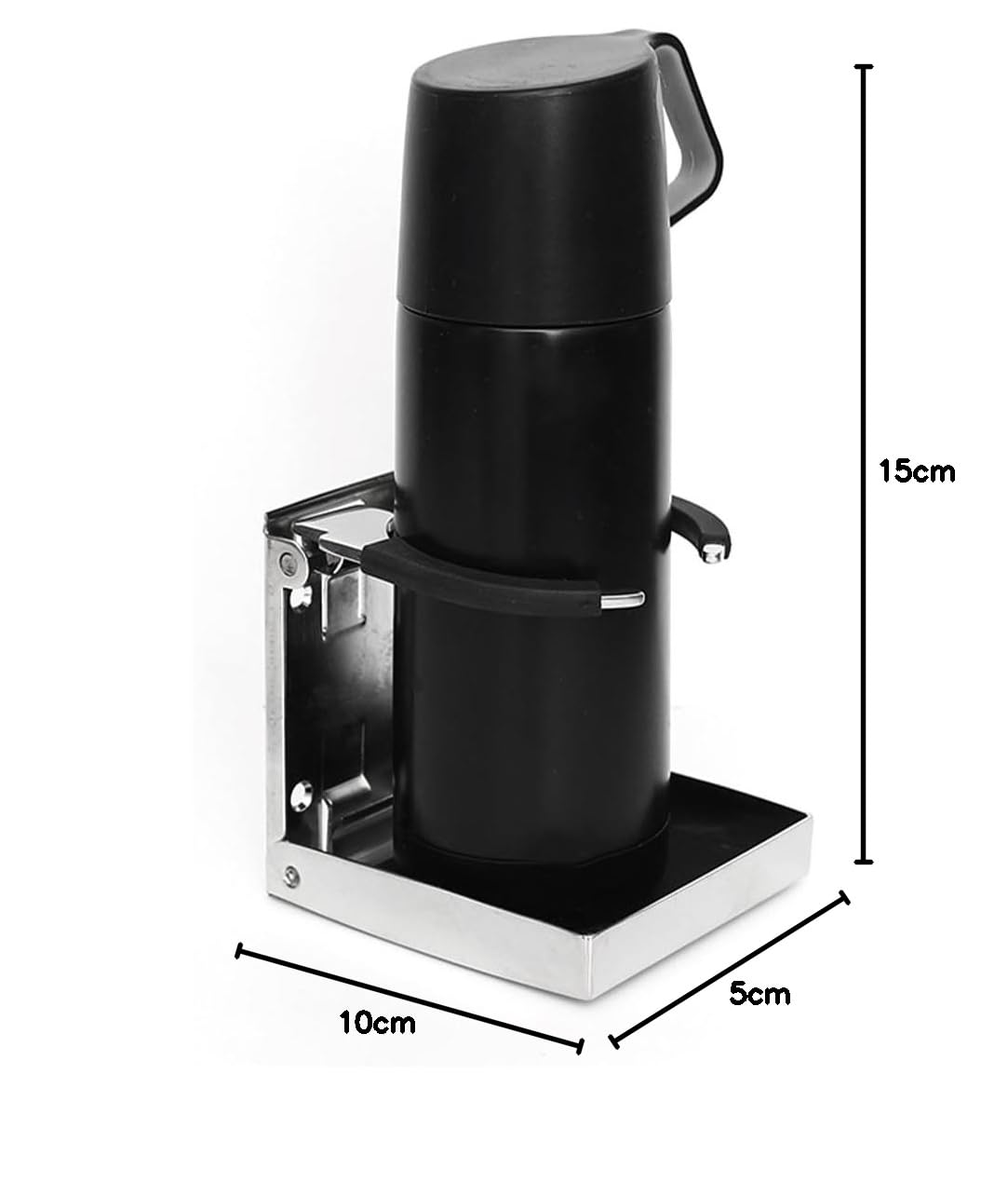 Set mit 2 verstellbaren, zusammenklappbaren Getränkehaltern mit Tablett, 304 Edelstahl, für Boot, LKW, Wohnmobil, Wohnwagen, Wohnmobilanhänger – Flaschen, Kaffee