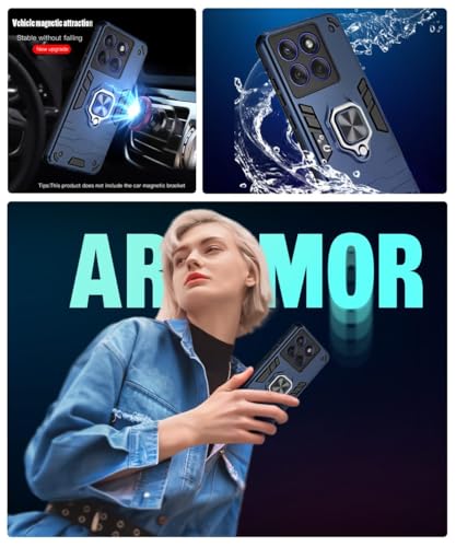 Image of AIBEX Armor Back Cover Compatible for Motorola Edge 60 Stylus 5G| Rugged Shockproof Case with Ring Holder & Kickstand | Military-Grade Protection | Magnetic Car Mount Compatible