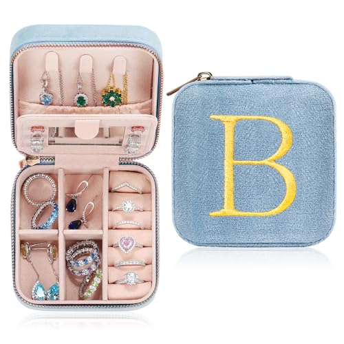 Parima Gifts for Women - Travel Jewelry Case Jewelry Box, Personalized Birthday Gifts for Women Her, Wedding Day Gifts, Mothers Day Gifts for Womens, Letter A-Z