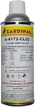 A4172 CL02 Clear Semi Gloss Powder Coating Touch-Up Spray Paint | Car Parts and Repair Refinishing Clear Coat for Permanent Sealing of Coated Surfaces