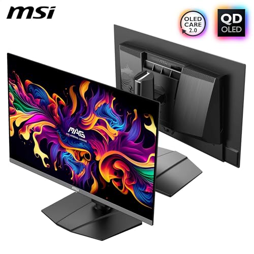 Image of MSI MAG 272UP QD-OLED X24 27-inch 4K UHD Gaming Monitor, 3840 x 2160, Quantum Dot OLED Panel, 240Hz, 0.03ms, DisplayHDR True Black 400, AMD FreeSync Premium Pro, USB C (PD 15W), Frameless