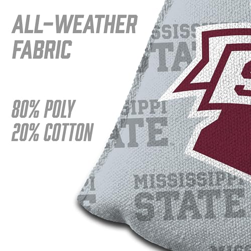 YouTheFan Officially-Licensed NCAA Mississippi State Bulldogs Set of 4 Cornhole Bags - All Weather Regulation 6” x 6” Size - 16oz Weight - Designed in USA by YouTheFan - Image 5