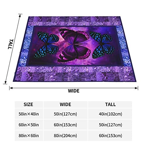 Voiugm Purple Butterfly Throw Blanket, Warm Ultra-Soft Micro Soft Cozy Blankets For Bed Couch Living Room For Kids 50'' X 40'', 50''X40'' #TOP3
