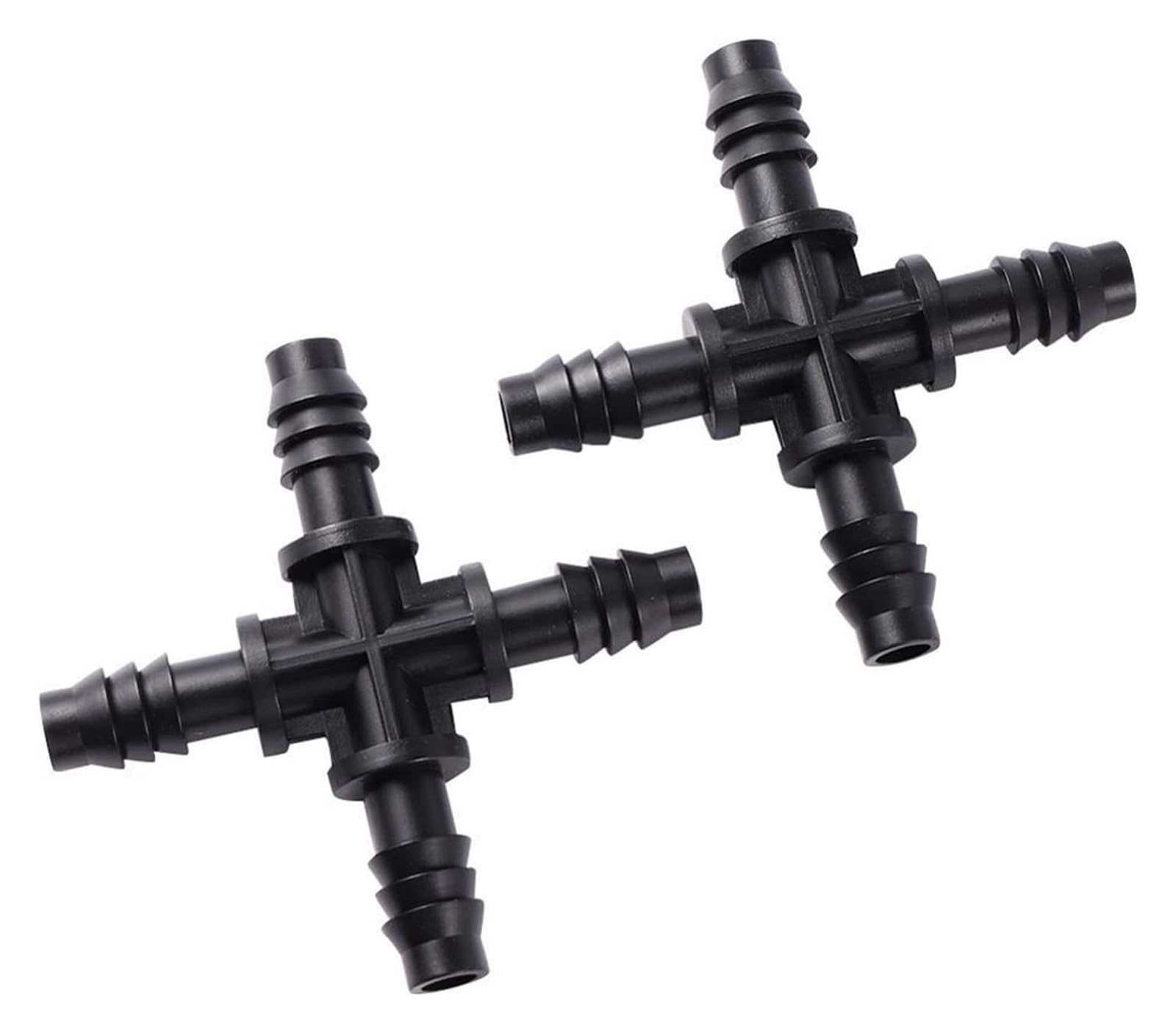 Y Distributor, 3/8 Inch Plastic 4-Way Garden Hose Splitter with Barb - 5 Pack, 8mm, Drip Irrigation