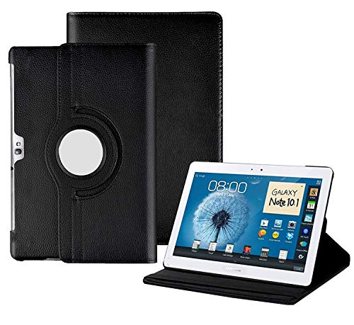 M Cart 360 Degree Rotating Leather Smart Rotary Swivel Stand Case Cover for Samsung Galaxy Note 10.1 Gt-N8000 Gt-N8010 Gt-N8020 Gt-N800 (Black)