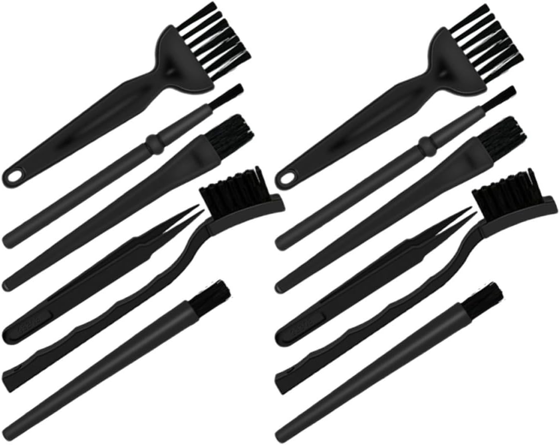 jojofuny 12pcs Anti-Static Brush Set for PCB and Electronic Components Cleaning, Compact Design Pa and Pp Bristles, Versatile Cleaning Kit for Professional Environments and Laboratories