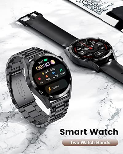 LIGE Smart Watch for Men with Make/Answer Call Text Notification, Heart Rate Sleep Monitor IP67 Waterproof Smartwatch, 1.32" Touch Screen Black Fitness Watch with Calorie/Step Counter for iOS Android