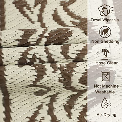 Homcomoda Reversible Outdoor Rugs 4’X6’ Plastic Straw Patio Rugs Lightweight Area Rug Waterproof Rv Camping Mat Portable Outdoor Floor Carpet Mats For Deck Porch Backyard Bbq Camping #TOP4