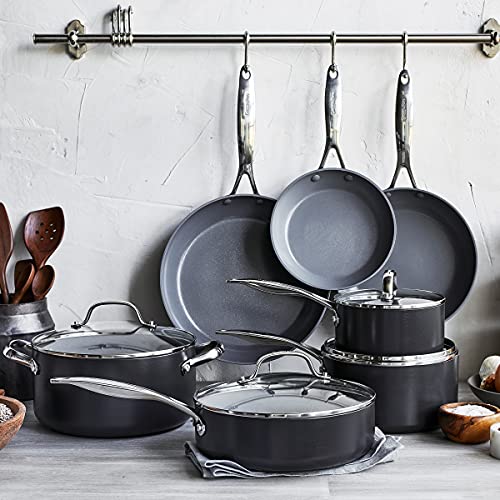 GreenPan Cookware Set, 11 Piece Pots & Pans Set, Non Stick, Toxin Free Ceramic - Induction & Oven Safe Cookware, Grey 3 Gallery Image