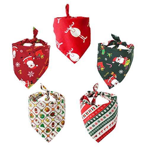 CactusAngui Acessórios para cães Cachecol Natal Pet Dog Puppy Santa Elk Snowflake Bandana Babadores