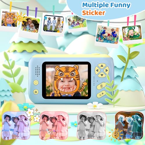 Image of Makolle Camera for Kids, Toddler Volging Cameras Age 3-8 Christmas Birthday Gifts for Boys and Girls 3-12 Year Old Boys Digital Camcorder for Video Portable Kids Selfie Camera with SD Card Blue