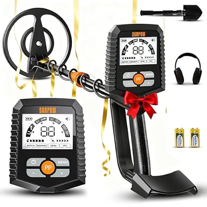 Foto di SUNPOW Metal Detector Professionale per Adulti e Bambini Metal Detector Kit Impermeabile per Oro con Display LCD Grande, 4 modalità, Bobina IP68 da 20 cm, Alta Precisione e Stabilità – MD13
