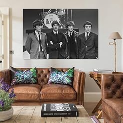 Poster décoratif sur toile Beatles noir et blanc 30 x 45 cm - Les Beatles, Paul McCartney, John Lennon, RIngo Starr, George Harrison Poster décoratif sur toile Beatles noir et blanc 30 x 45 cm – Image 5