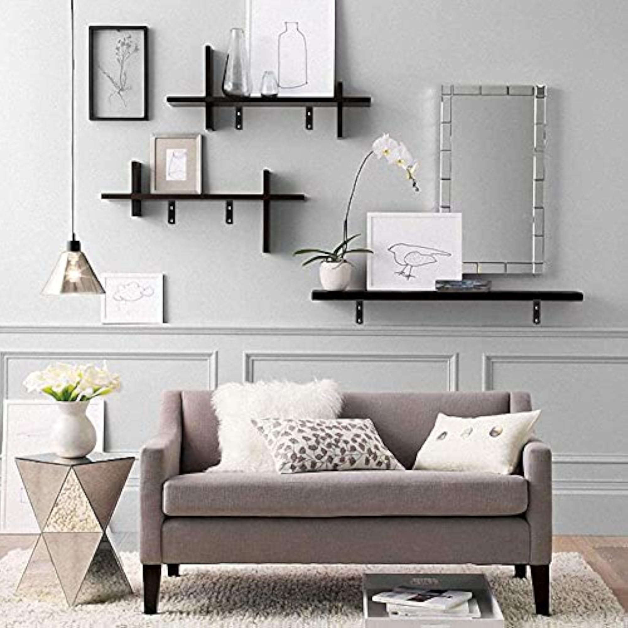 Wall Floating Shelf Bracket, Set of 6, 4" x 4"