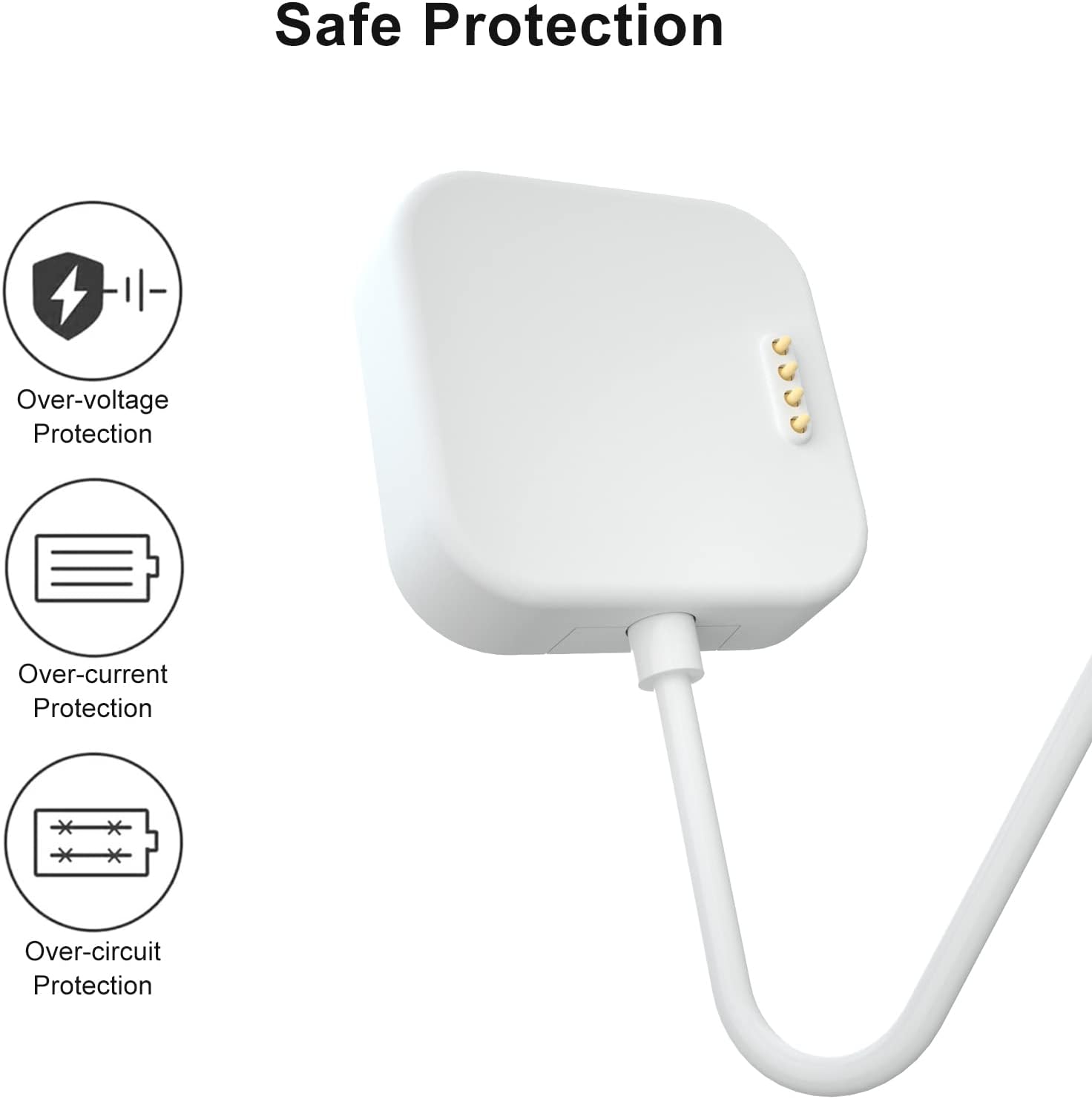 [2 Pack] BlackPro Compatible with T-Mobile SyncUP Kids Watch Charger, 3.3FT USB Charging Cable (White+White)