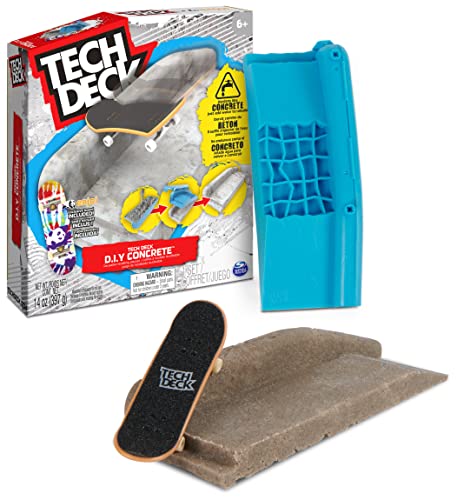 TECH DECK DIY Concrete Reusable Modeling Playset with Exclusive Enjoi Fingerboard, Rail, Molds, Skatepark Kit, Kids Toy for Boys and Girls Ages 6 and up by TECH DECK - Used condition - US$10.19