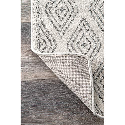 Nuloom Sarina Tribal Diamonds Runner Rug, 2' 8" X 8', Grey #TOP4