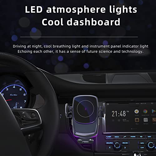 Amiss Wireless Car Charger, 15W Qi Fast Charging Air Vent Cell Phone Holder, Car Hands Free Phone Cradle, Car Charger Phone Mount Fit For Iphone/Samsung Galaxy #TOP6