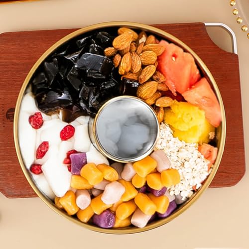 Gigicial Trockeneis heißer Topf, Edelstahlmilchmilch Tee Heißtopf Dessert heißer Topf Trockeneis Dessert Behälter Topf für EIS Obst Dessert Ausstellung Home Party (Small)