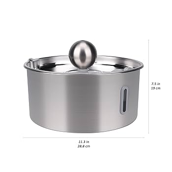 Fontana Per Cani/Gatti Fukumaru 7L - Acciaio Inox, 3 Filtri, Silenziosa | Con Finestra E Allarme Luce - Foto 12