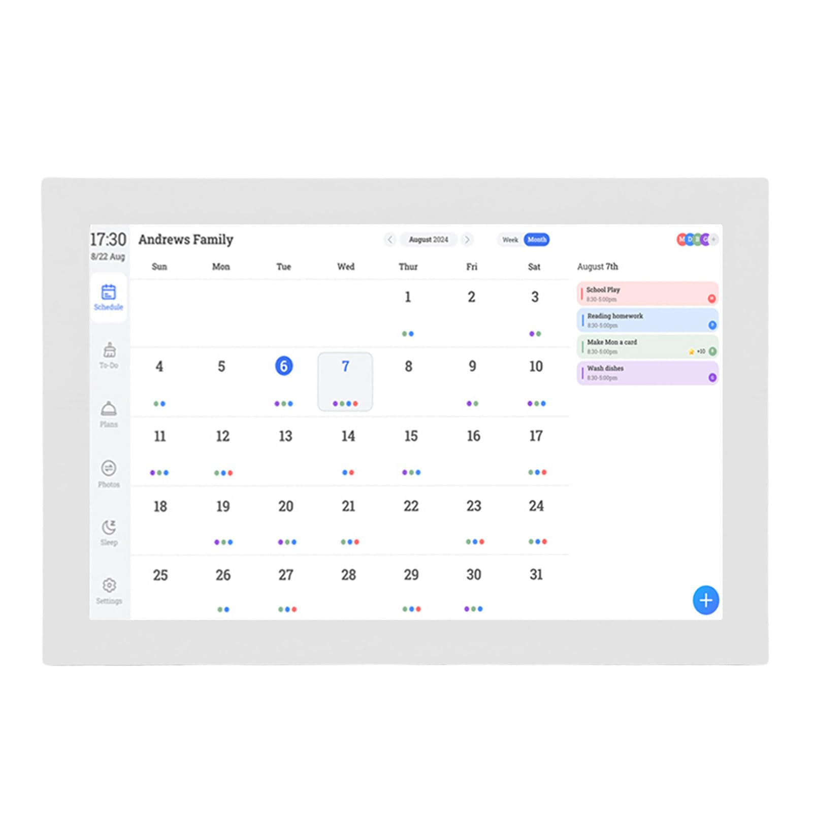 15,4-Zoll-Digitalkalender, Wandplaner & Aufgabenliste, Interaktives WLAN-Touchscreen-Display für die Familienplanung, Wandmontage Im Hoch- und Querformat oder Tischmontage (EU-Stecker)