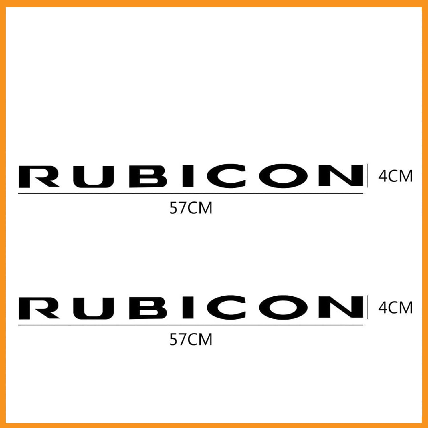 Generico Adesivi Laterali Rubicon per Auto, Nero, 57 x 4 cm, 2 Pezzi, JK e TJ