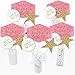 Big Dot of Happiness Pink Twinkle Twinkle Little Star - Baby Shower, Birthday Party Centerpiece Sticks - Table Toppers - Set of 15