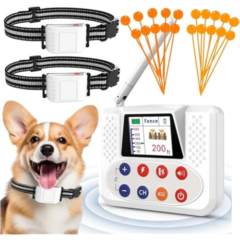 NBSUN Wireless Dog Fence System with 20pcs Training Flags, Electric Dog Fence with Training Collar, Portable Dog Containment System with Accurate 2.4G Signal, Suitable for Small Medium Large Dogs Cover