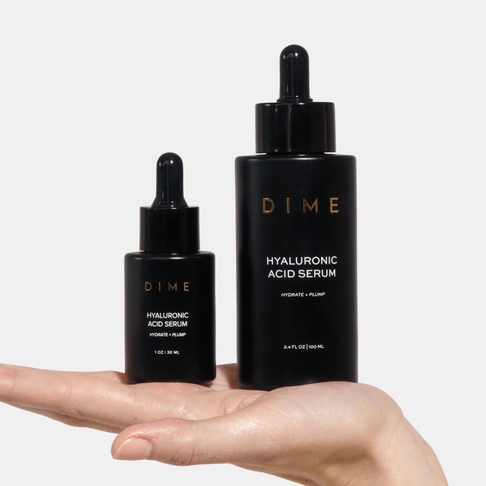 Image of DIME Beauty Hyaluronic Acid Serum - Ultra Hydrating Anti-Aging Face Serum for Dry Skin, Plumping and Smoothing Fine Lines, Lightweight, Vegan, Cruelty-Free Facial Serum, 3.4 oz / 100 ml